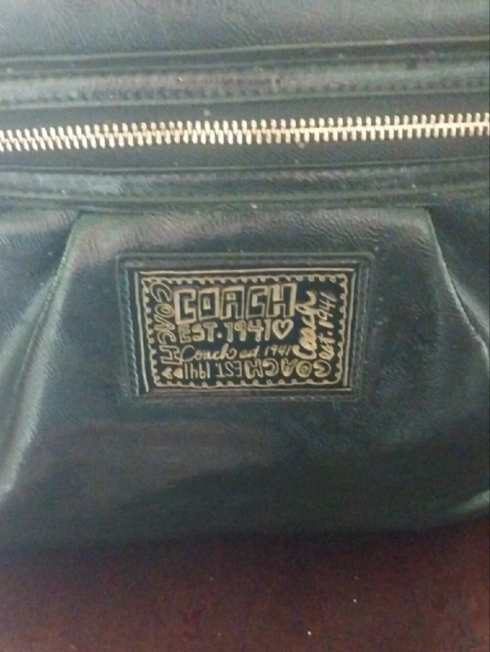 Coach Black Patent Leather Shoulder Bag with Gold Hardware